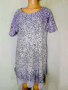 Simply Vera Vera Wang Lavender Cheetah Print Layered Dress XL